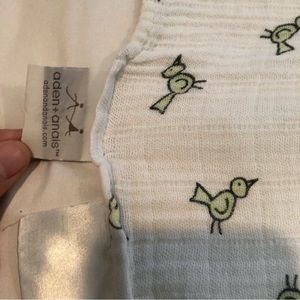 Aden + Anais 100% Cotton Swaddle Baby Blanket Burp Cloth green bird pattern